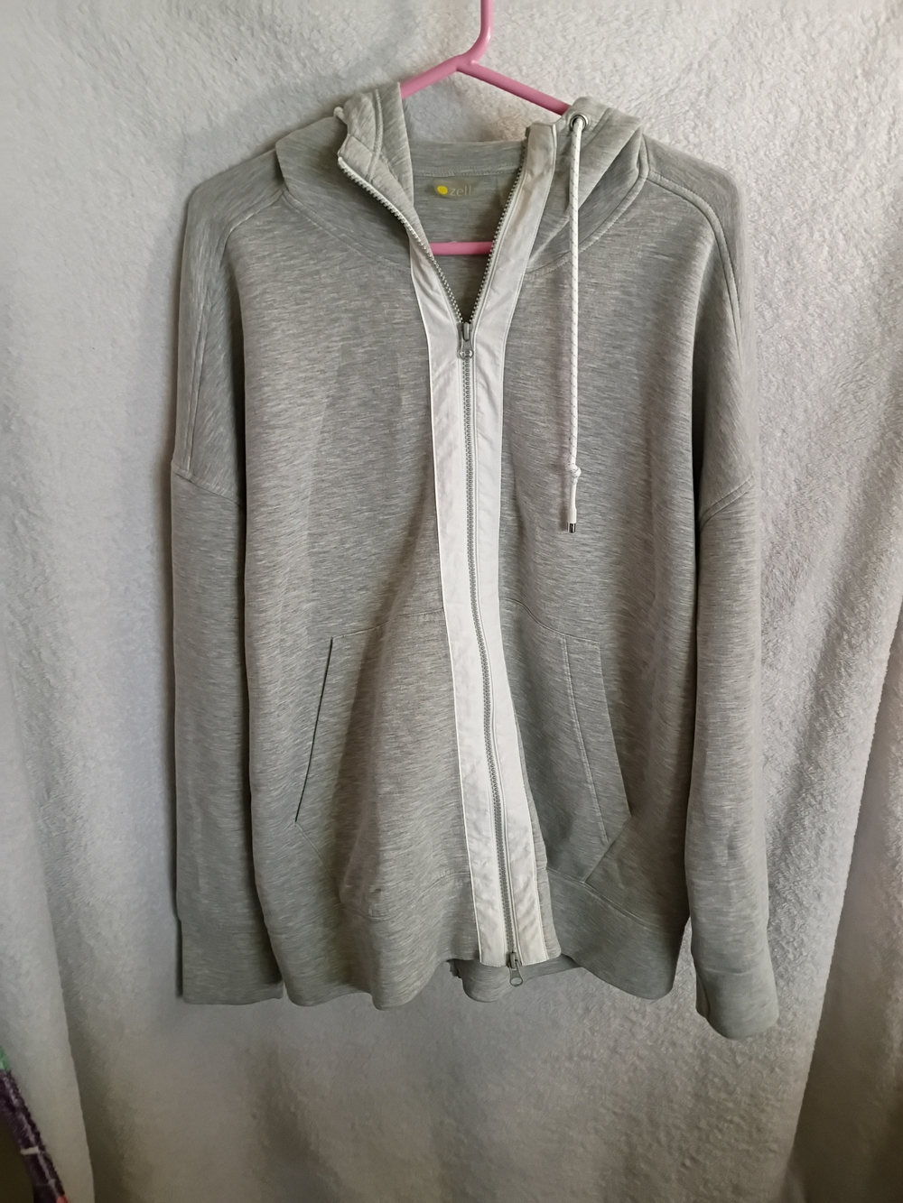 Light Gray Double Zip-Up Hoodie Sweater
